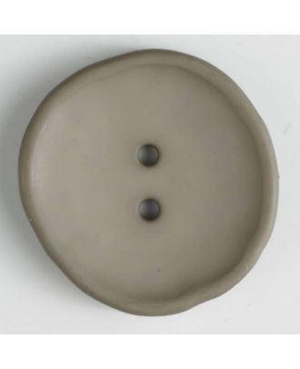 Kunststoffknopf unregelmäßig runde Form mit 2 Löchern -  Größe: 38mm - Farbe: beige - Art.Nr. 384517