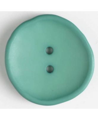 Kunststoffknopf unregelmäßig runde Form mit 2 Löchern - Größe: 28mm - Farbe: grün - Art.Nr. 344518