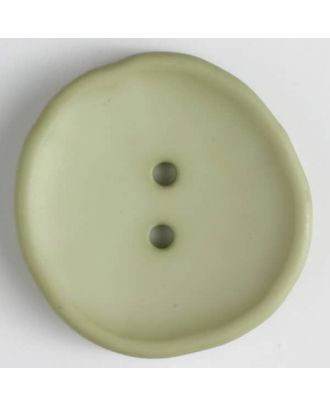 Kunststoffknopf unregelmäßig runde Form mit 2 Löchern - Größe: 38mm - Farbe: grün - Art.Nr. 384519