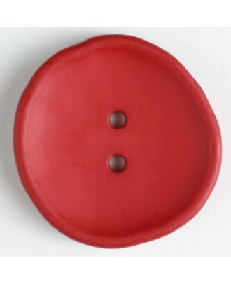 Kunststoffknopf unregelmäßig runde Form mit 2 Löchern - Größe: 38mm - Farbe: rot - Art.Nr. 380192