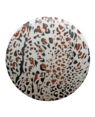 Polyamidknopf Animal Print mit Öse - Größe: 28mm - Farbe: weiß - Art.Nr. 360491