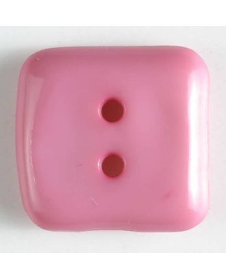 Kunststoffknopf, quadratisch, glänzend, 2 Loch - Größe: 20mm - Farbe: pink - Art.Nr. 267504