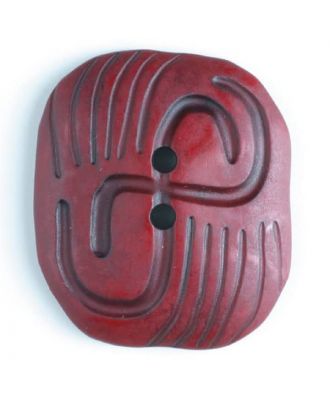 Kunststoffknopf mit stylisch hervorgehobenem Muster mit 2 Löchern - Größe: 40mm - Farbe: rot - Art.Nr. 400096