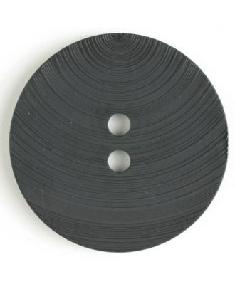 großer Kunststoffknopf mit ungewöhnlichem Streifenmotiv mit 2 Löchern - Größe: 54mm - Farbe: schwarz - Art.Nr. 450084