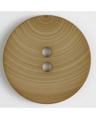 großer Kunststoffknopf mit ungewöhnlichem Streifenmotiv mit 2 Löchern - Größe: 54mm - Farbe: beige - Art.Nr. 450085