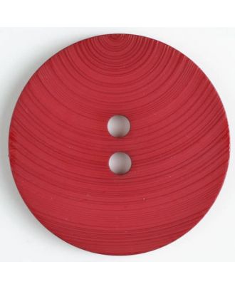 großer Kunststoffknopf mit ungewöhnlichem Streifenmotiv mit 2 Löchern - Größe: 54mm - Farbe: rot - Art.Nr. 450090