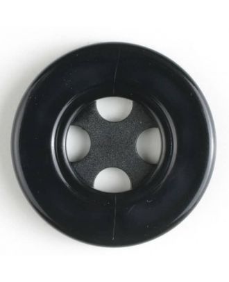 Kunststoffknopf mit 4 halbrunden Löchern -Größe: 30mm - Farbe: schwarz - Art.Nr. 380204