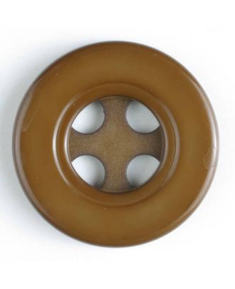 Kunststoffknopf mit 4 halbrunden Löchern -Größe: 40mm - Farbe: braun - Art.Nr. 400108