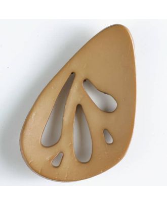 Kunststoffknopf, oval mit 5 unterschiedlich großen, tropfenförmigen Löchern - Größe: 70mm - Farbe: beige - Art.Nr. 450113