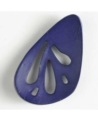Kunststoffknopf, oval mit 5 unterschiedlich großen, tropfenförmigen Löchern - Größe: 70mm - Farbe: lila - Art.Nr. 450117