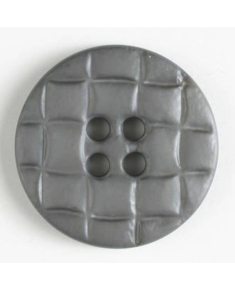 Kunststoffknopf, rund, gitterartig eingekerbt - Größe: 30mm - Farbe: grau - Art.Nr. 340883