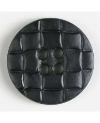 Kunststoffknopf, rund, gitterartig eingekerbt - Größe: 20mm - Farbe: schwarz - Art.Nr. 261102