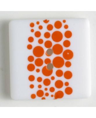 Kunststoffknopf, quadratisch - Größe: 25mm - Farbe: orange - Art.Nr. 330699