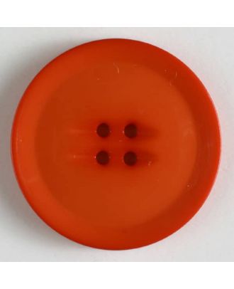 Kunststoffknopf schlicht mit erhobenem Rand mit 4 Löchern - Größe: 25mm - Farbe: orange - Art.Nr. 312612