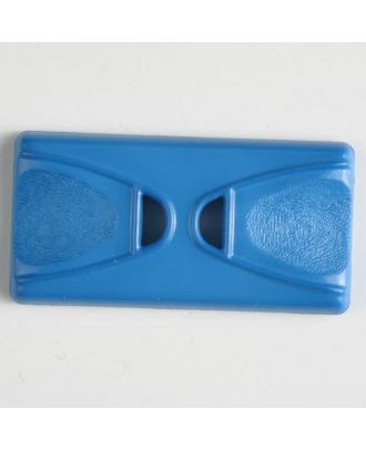 Kunststoffknopf Rechteck mit 2 Längslöchern - Größe: 45mm - Farbe: blau - Art.Nr. 400144