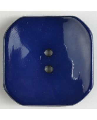 Kunststoffknopf Viereck mit 2 Löchern - Größe: 30mm - Farbe: blau - Art.Nr. 344604