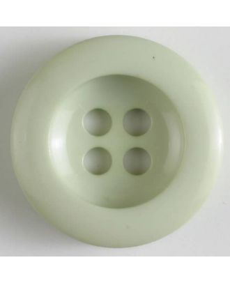 Polyesterknopf leicht glänzend, mit breitem Rand, 4-loch - Größe: 28mm - Farbe: grün - Art.Nr. 345623
