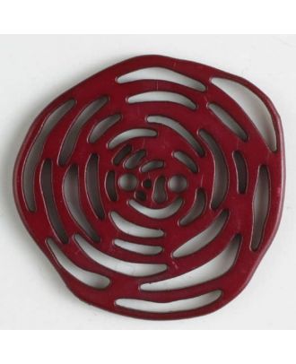 Polyamidknopf unrund, mit vielen länglichen Löchern, 2-loch - Größe: 40mm - Farbe: bordeaux - Art.Nr. 406625