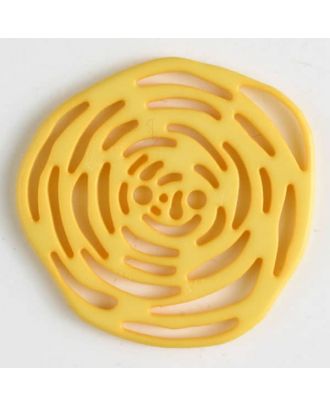 Polyamidknopf unrund, mit vielen länglichen Löchern, 2-loch - Größe: 40mm - Farbe: gelb - Art.Nr. 406626