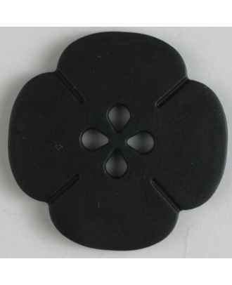Kunststoffknopf Blume mit 2 Löchern - Größe: 25mm - Farbe: schwarz - Art.Nr. 310726