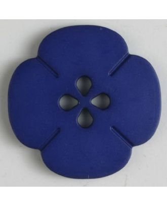 Kunststoffknopf Blume mit 2 Löchern - Größe: 20mm - Farbe: blau - Art.Nr. 264613