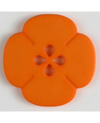 Kunststoffknopf Blume mit 2 Löchern - Größe: 25mm - Farbe: orange - Art.Nr. 314618