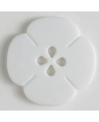 Kunststoffknopf Blume mit 2 Löchern - Größe: 25mm - Farbe: weiss - Art.Nr. 310725