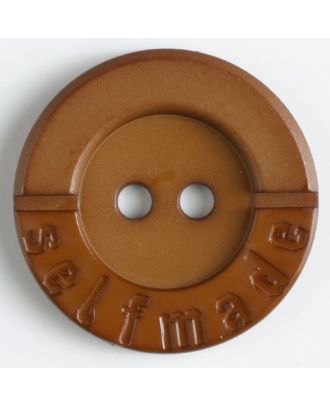 polyamide button 2 holes selfmade - Size: 36mm - Color: brown - Art.No. 375610