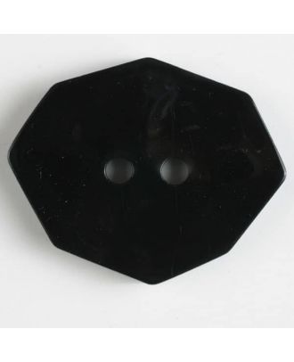 Polyamidknopf achteckig, 2-loch - Größe: 50mm - Farbe: schwarz - Art.Nr. 450151