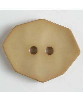 Polyamidknopf achteckig, 2-loch - Größe: 50mm - Farbe: beige - Art.Nr. 450152