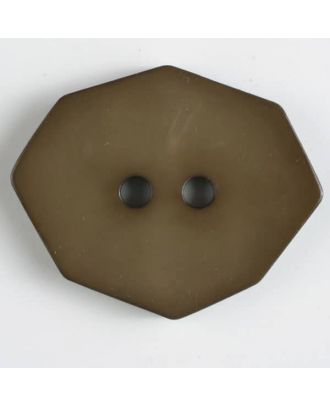 Polyamidknopf achteckig, 2-loch - Größe: 50mm - Farbe: braun - Art.Nr. 450153