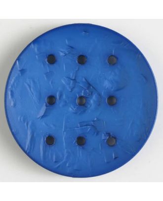 Polyamidknopf rund mit 9 Löchern zur Individualisierung mit Garn - Größe: 45mm - Farbe: blau - Art.Nr. 390289