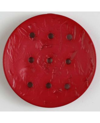 Polyamidknopf rund mit 9 Löchern zur Individualisierung mit Garn - Größe: 45mm - Farbe: rot - Art.Nr. 390293
