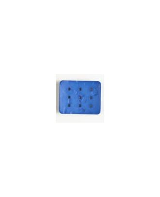 Polyamidknopf zum Selbstgestalten, rechteckig, mit 9 Löchern zur Individualisierung mit Garn - Größe: 54mm - Farbe: blau - Art.Nr. 400186