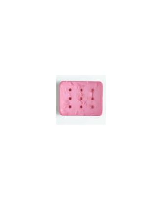 Polyamidknopf zum Selbstgestalten, rechteckig, mit 9 Löchern zur Individualisierung mit Garn - Größe: 54mm - Farbe: pink - Art.Nr. 400190