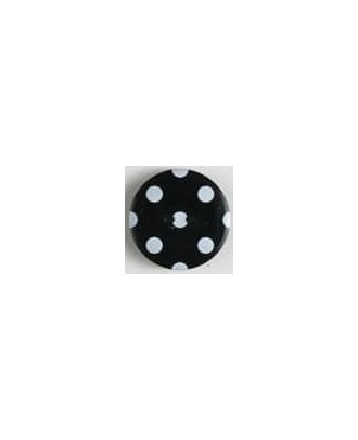 Polyamidknopf rund, mit weißen Pünktchen bedruckt, 2-loch - Größe: 25mm - Farbe: schwarz - Art.Nr. 330766