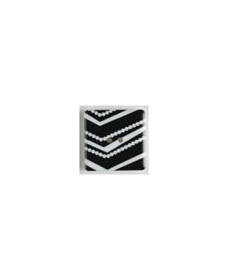 Polyamidknopf quadratisch, schwarz-weiß bedruckt 2-loch - Größe: 25mm - Farbe: schwarz - Art.Nr. 330768