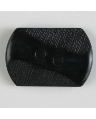 Polyamidknopf mit teilweise schrägen Rillen mit 2 Löchern - Größe: 25mm - Farbe: schwarz - Art.Nr. 310777