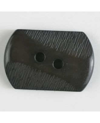 Polyamidknopf mit teilweise schrägen Rillen mit 2 Löchern -  Größe: 25mm - Farbe: braun - Art.Nr. 317603