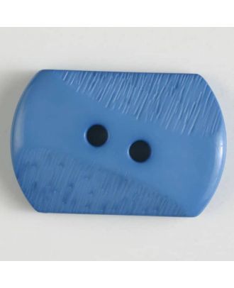 Polyamidknopf mit teilweise schrägen Rillen mit 2 Löchern - Größe: 34mm - Farbe: blau - Art.Nr. 377604