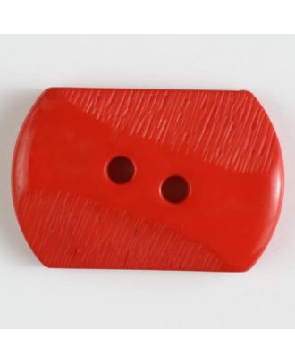 Polyamidknopf mit teilweise schrägen Rillen mit 2 Löchern - Größe: 34mm - Farbe: rot - Art.Nr. 370607