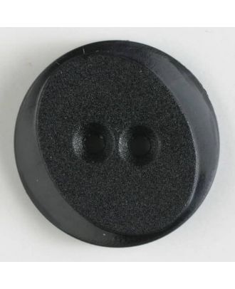 Polyamidknopf rund mit ovalem Einsatz mit 2 Löchern - Größe: 23mm - Farbe: schwarz - Art.Nr. 310782