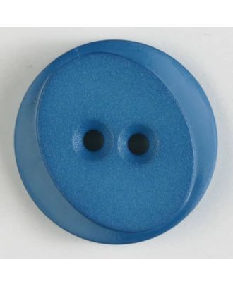 Polyamidknopf rund mit ovalem Einsatz mit 2 Löchern - Größe: 30mm - Farbe: blau - Art.Nr. 347621