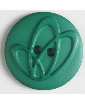 Polyamidknopf mit Löchern - Größe: 25mm - Farbe: grün - Art.Nr. 318613