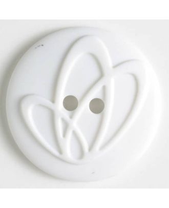 polyamide button with holes - Size: 25mm - Color: white - Art.No. 310808