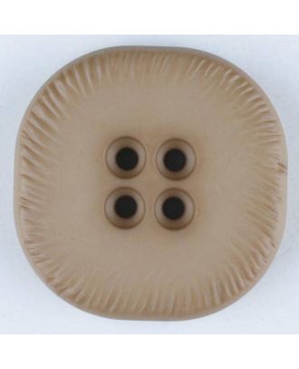 Polyamidknopf, viereckig, 4-Löcher optisch dunkler abgesetzt - Größe: 23mm - Farbe: beige - Art.Nr. 312708