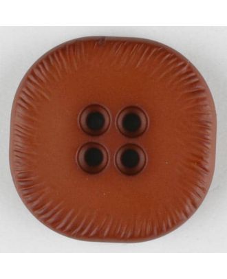 Polyamidknopf, viereckig, 4-Löcher optisch dunkler abgesetzt - Größe: 23mm - Farbe: braun - Art.Nr. 312709