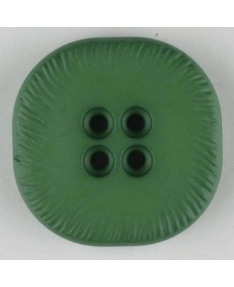 Polyamidknopf, viereckig, 4-Löcher optisch dunkler abgesetzt - Größe: 23mm - Farbe: grün - Art.Nr. 312713