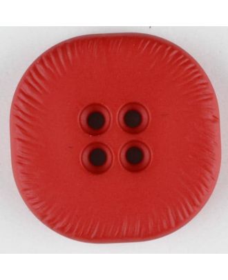 Polyamidknopf, viereckig, 4-Löcher optisch dunkler abgesetzt -  Größe: 32mm - Farbe: rot - Art.Nr. 370691