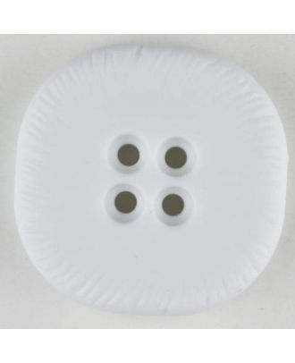 polyamide button, square, 4 holes - Size: 32mm - Color: white - Art.No. 370692